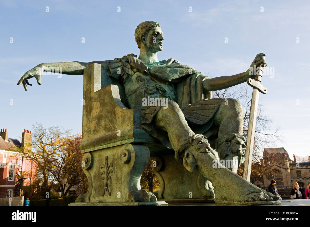 Statue of Emperor Constantine outside York Minster FOR EDITORIAL USE