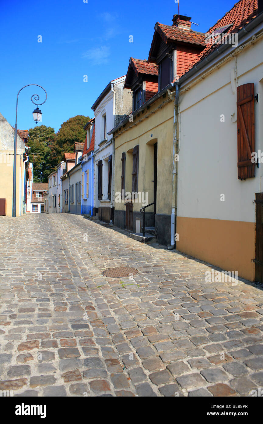 Rue du Clape Haut, MontreuilsurMer, Pas de Calais, France Stock Photo
