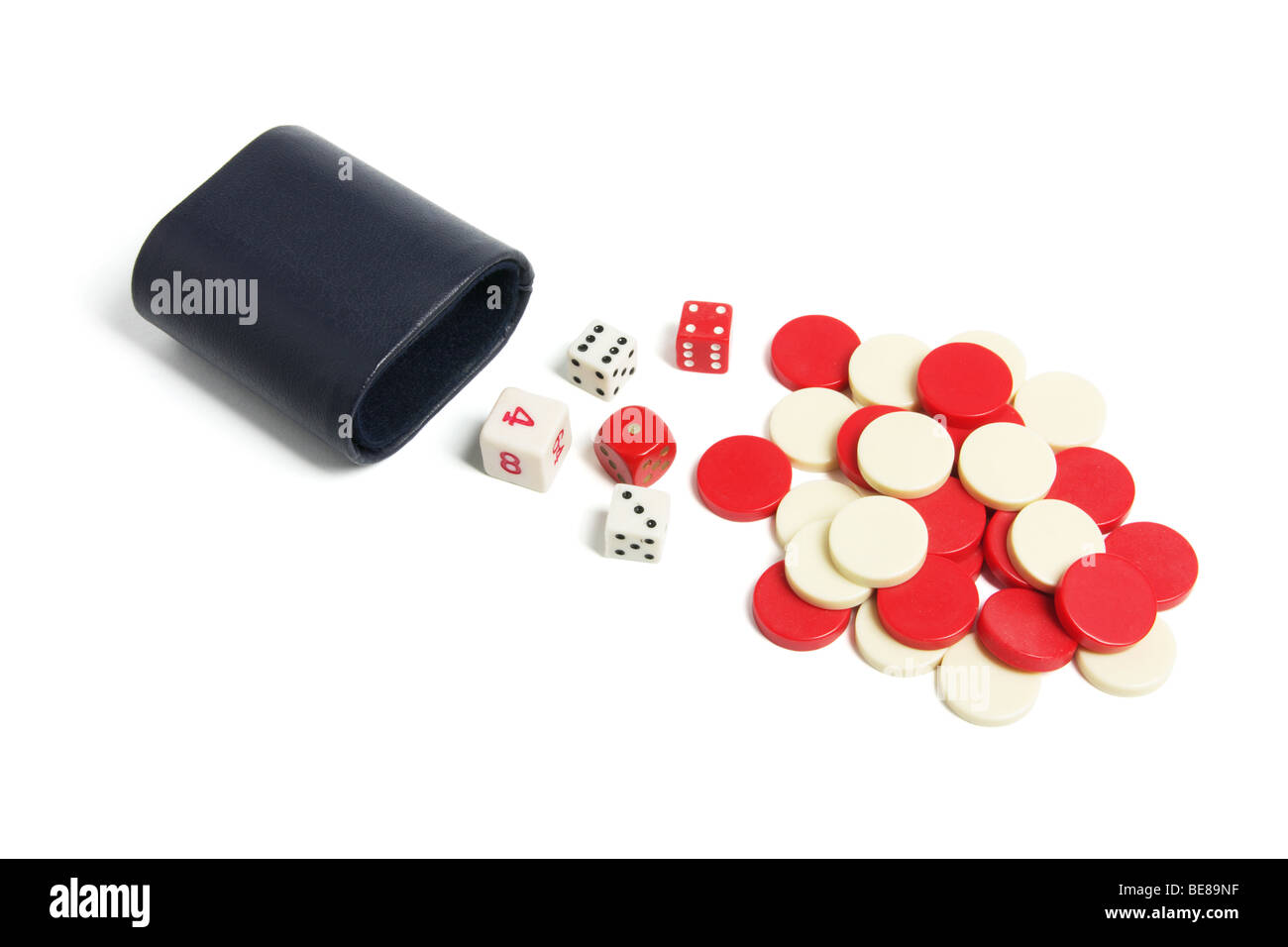 Dice and Checkers Stock Photo