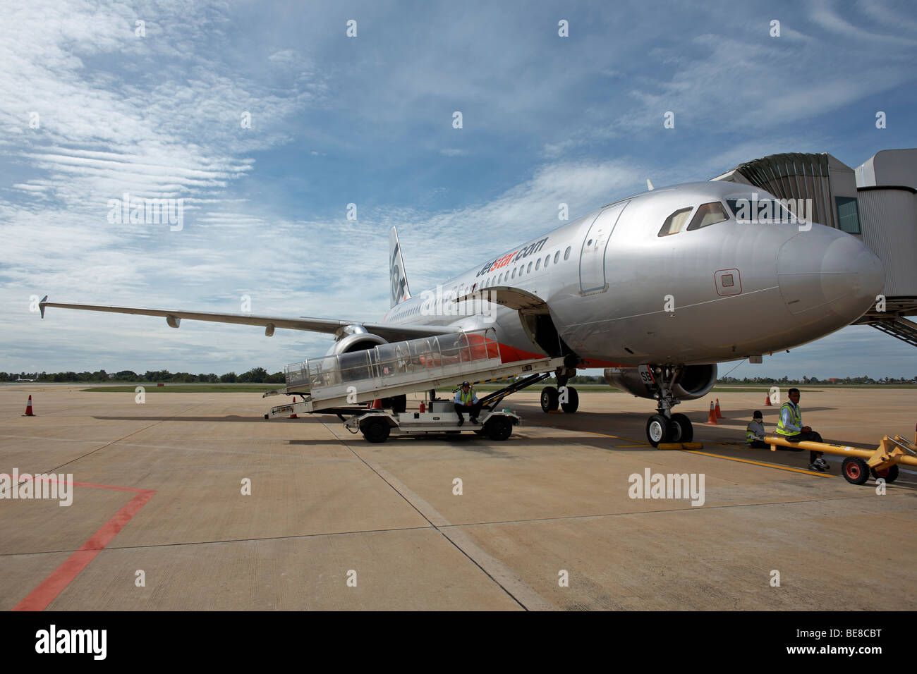 Airbus 320 Australian airline  airplane at Siem Reap Cambodia S. E. Asia Stock Photo