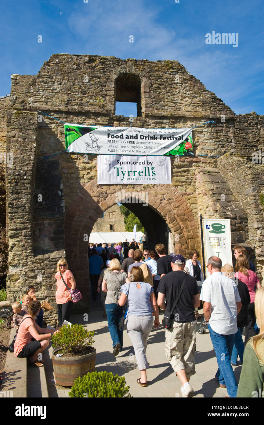 Entrance to castle at Ludlow Food Festival Shropshire England UK Stock Photo