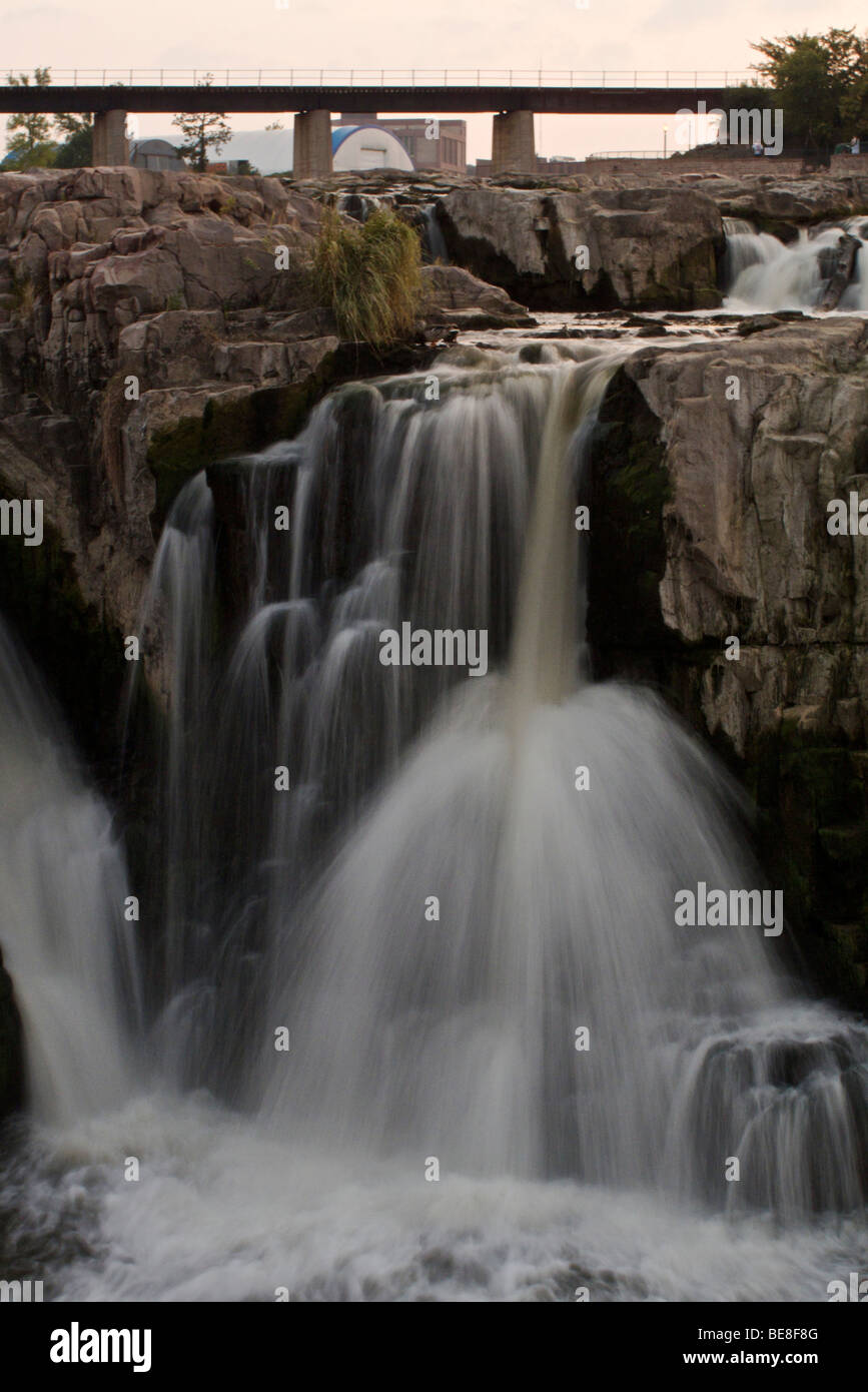 Falls of the Big Sioux River, Sioux Falls, South Dakota. Stock Photo