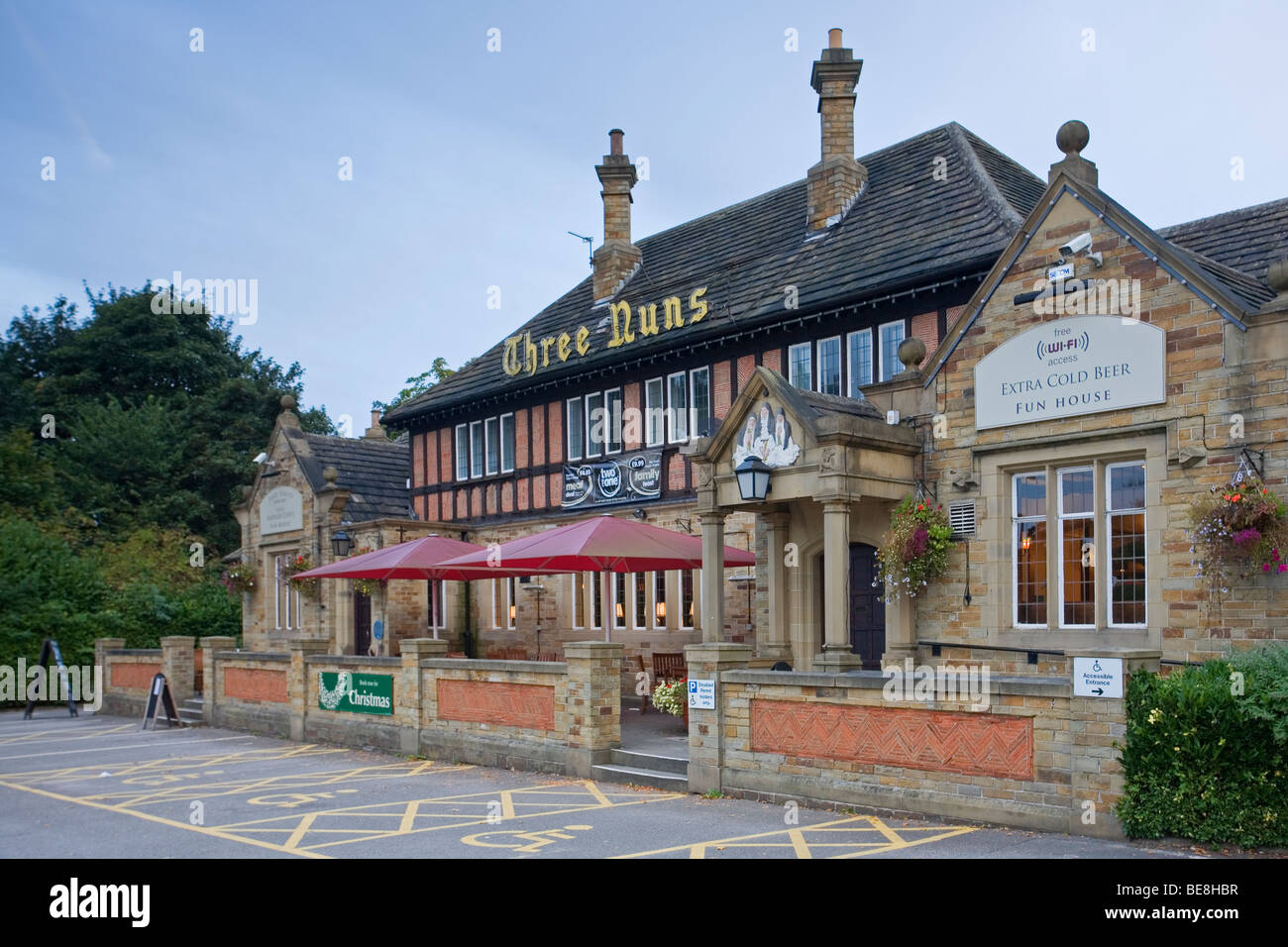 The Three Nuns Inn at Mirfield, situated in what were the grounds of Kirklees Priory, West Yorkshire, UK Stock Photo