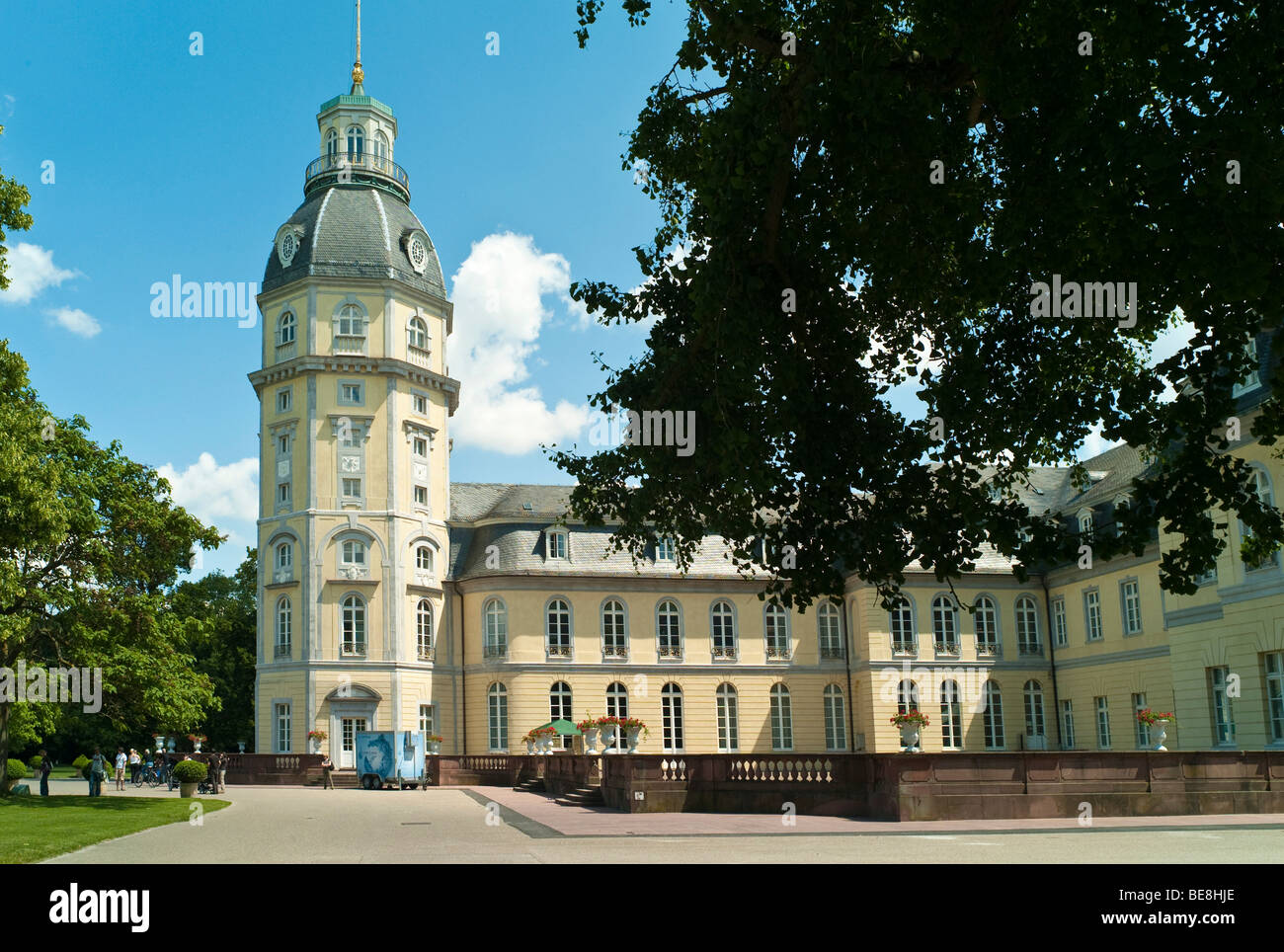 Karlsruhe Castle, north side, Baden State Museum since 1921, Karlsruhe, Baden-Wuerttemberg, Germany, Europe Stock Photo