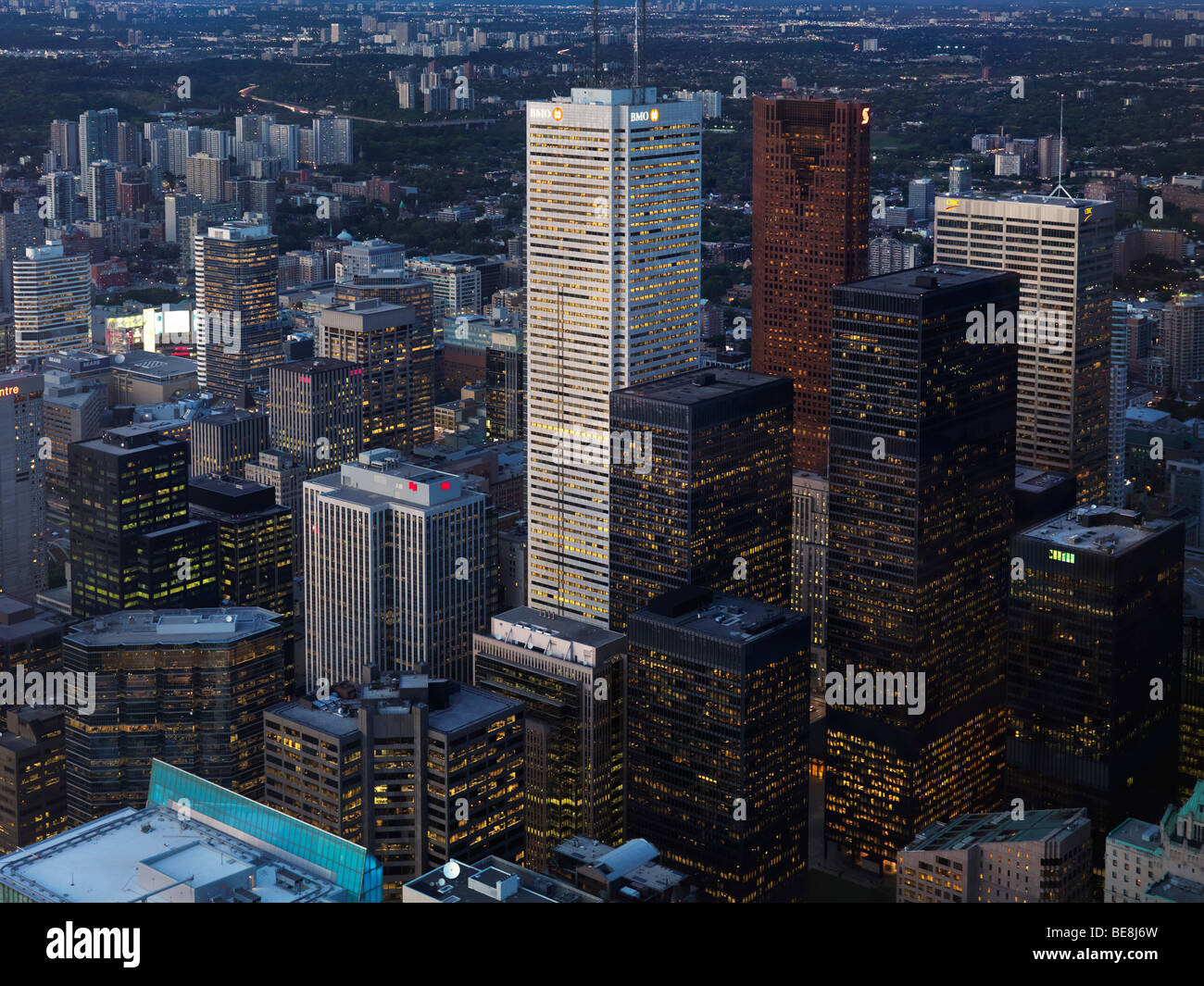Downtown towers the city of Toronto at dusk Stock Photo
