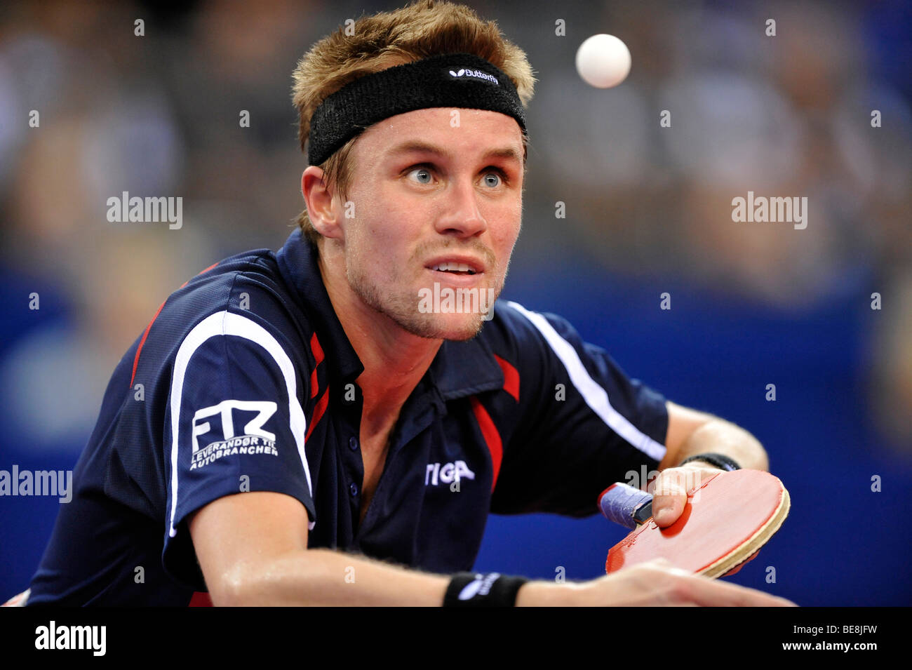 European champion Michael MAZE, Denmark, table tennis EM 2009,  Porsche-Arena, Stuttgart, Baden-Wuerttemberg, Germany, Europe Stock Photo -  Alamy