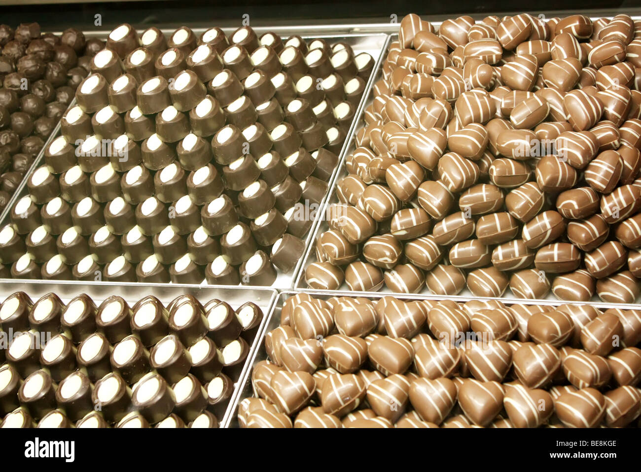 Chocolate Assorted Variety as Mixed Display Types Stock Photo Alamy