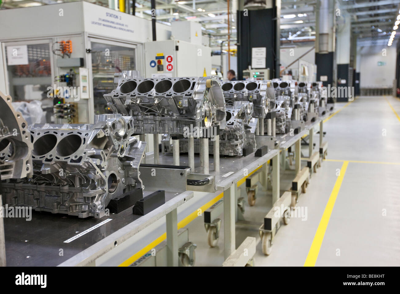 Aston Martin V8 engine, Aston Martin engine plant in Cologne, Rhineland-Palatinate, Germany, Europe Stock Photo