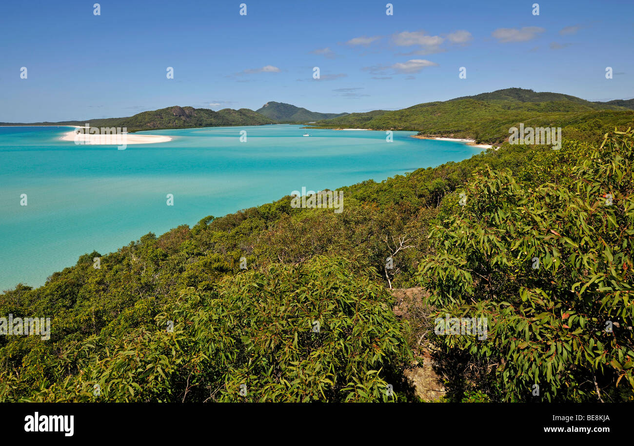 View from Hill Inlet on Whitehaven Beach, Whitsunday Island, Whitsunday Islands National Park, Queensland, Australia Stock Photo