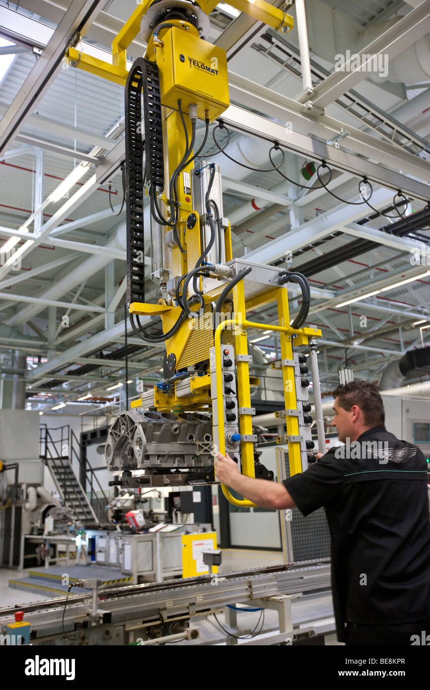 Production of Aston Martin motors, Aston Martin engine plant in Cologne, Rhineland-Palatinate, Germany, Europe Stock Photo