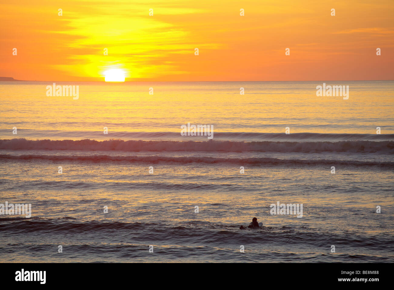 the surf beach at Strandhill, sligo at sunset Stock Photo Alamy