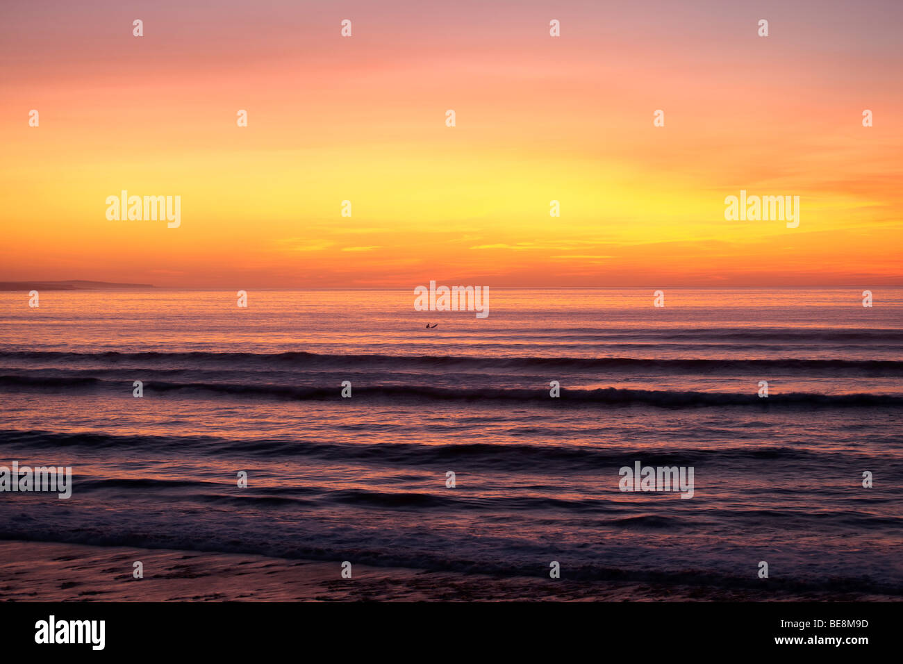 the surf beach at Strandhill, sligo at sunset Stock Photo Alamy