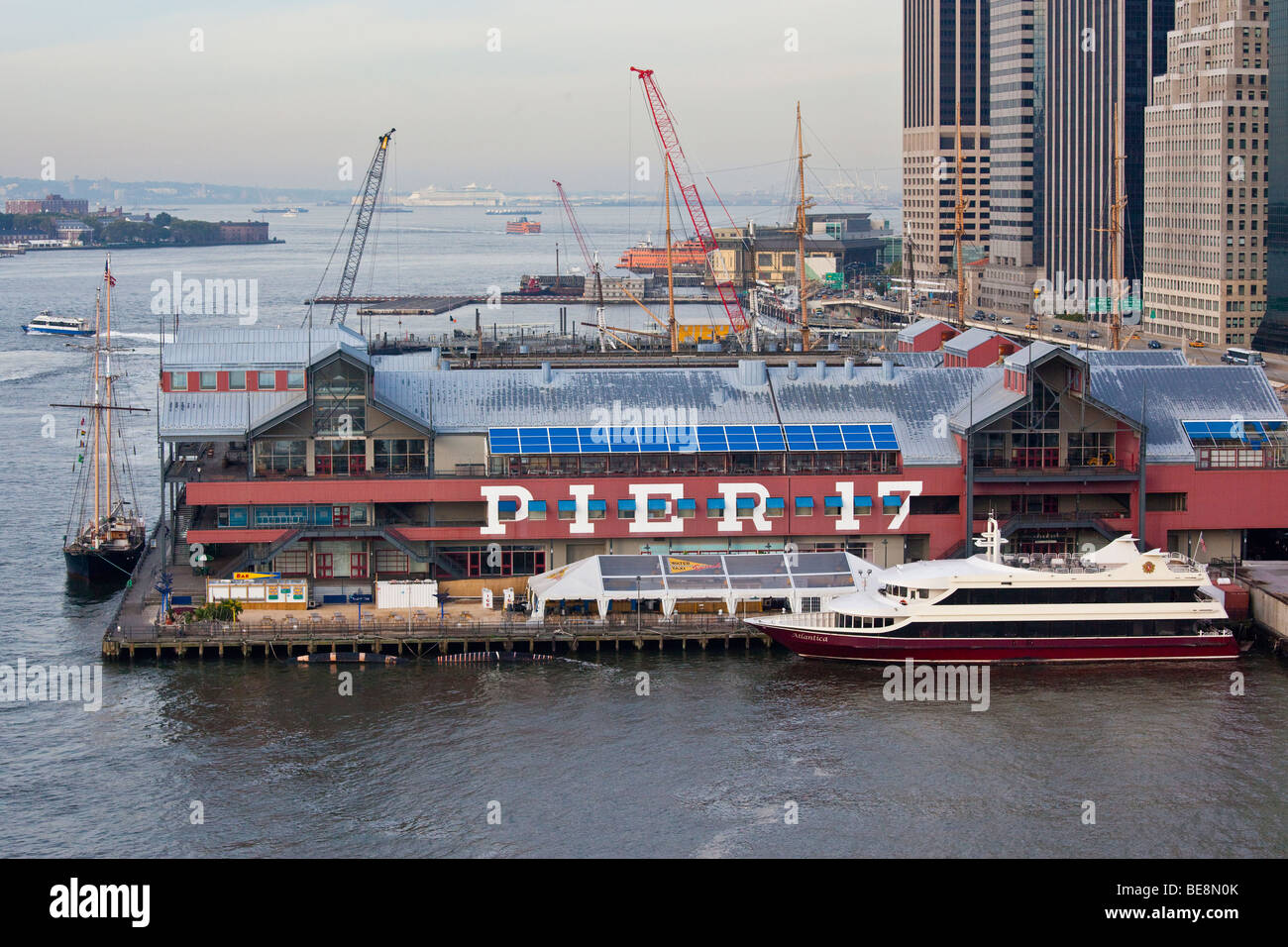 Pier 17 at South Street Seaport in New York City Stock Photo