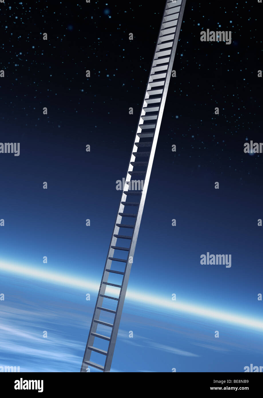 ladder to the sky - Leiter in den Himmer / Himmelsleiter Stock Photo