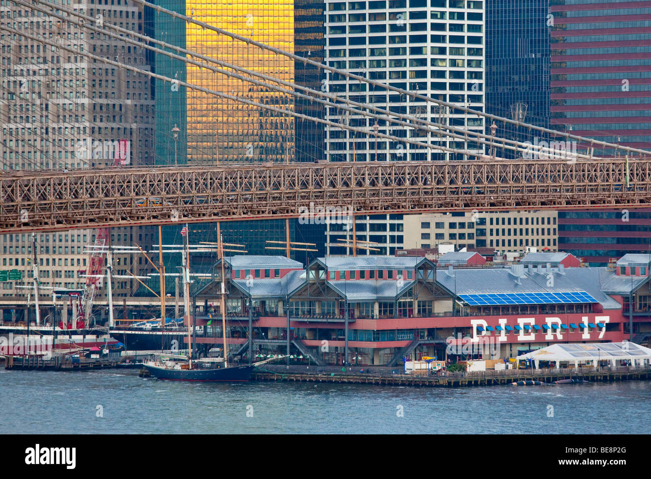 Pier 17 in downtown Manhattan in New York City Stock Photo