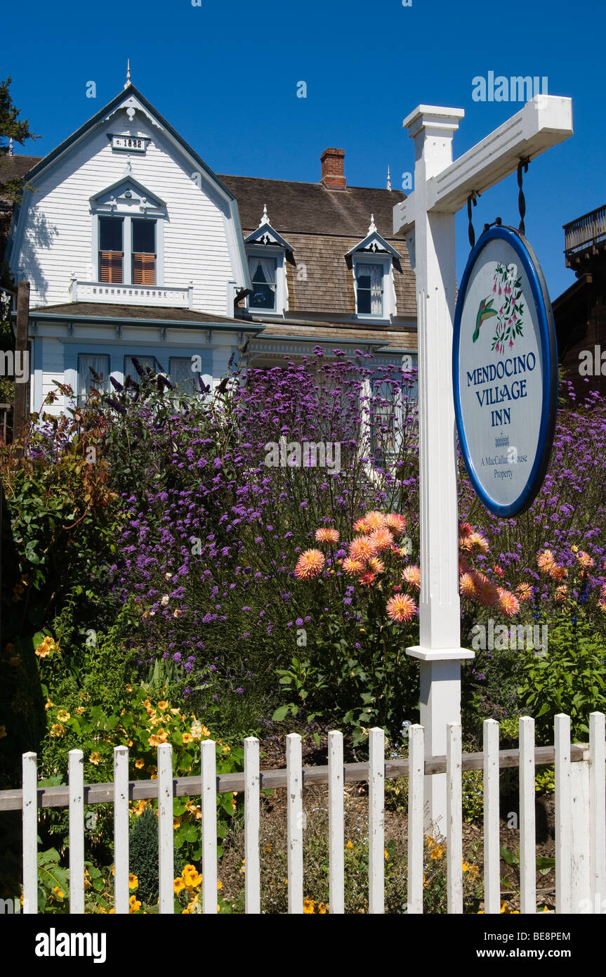 Historic Mendocino Village Inn California Stock Photo Alamy