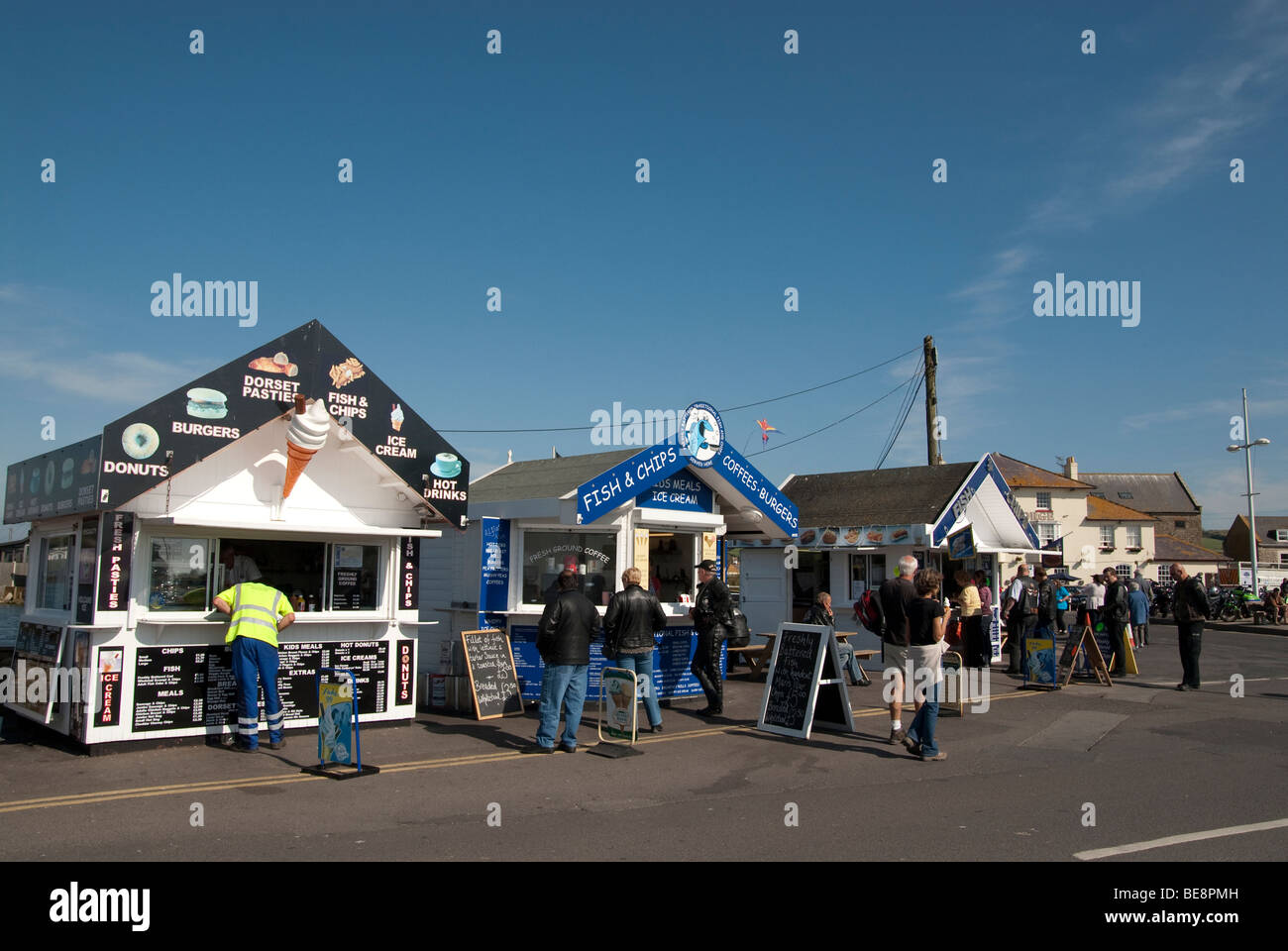 Fish and chips kiosk at west bay hires stock photography and images Alamy