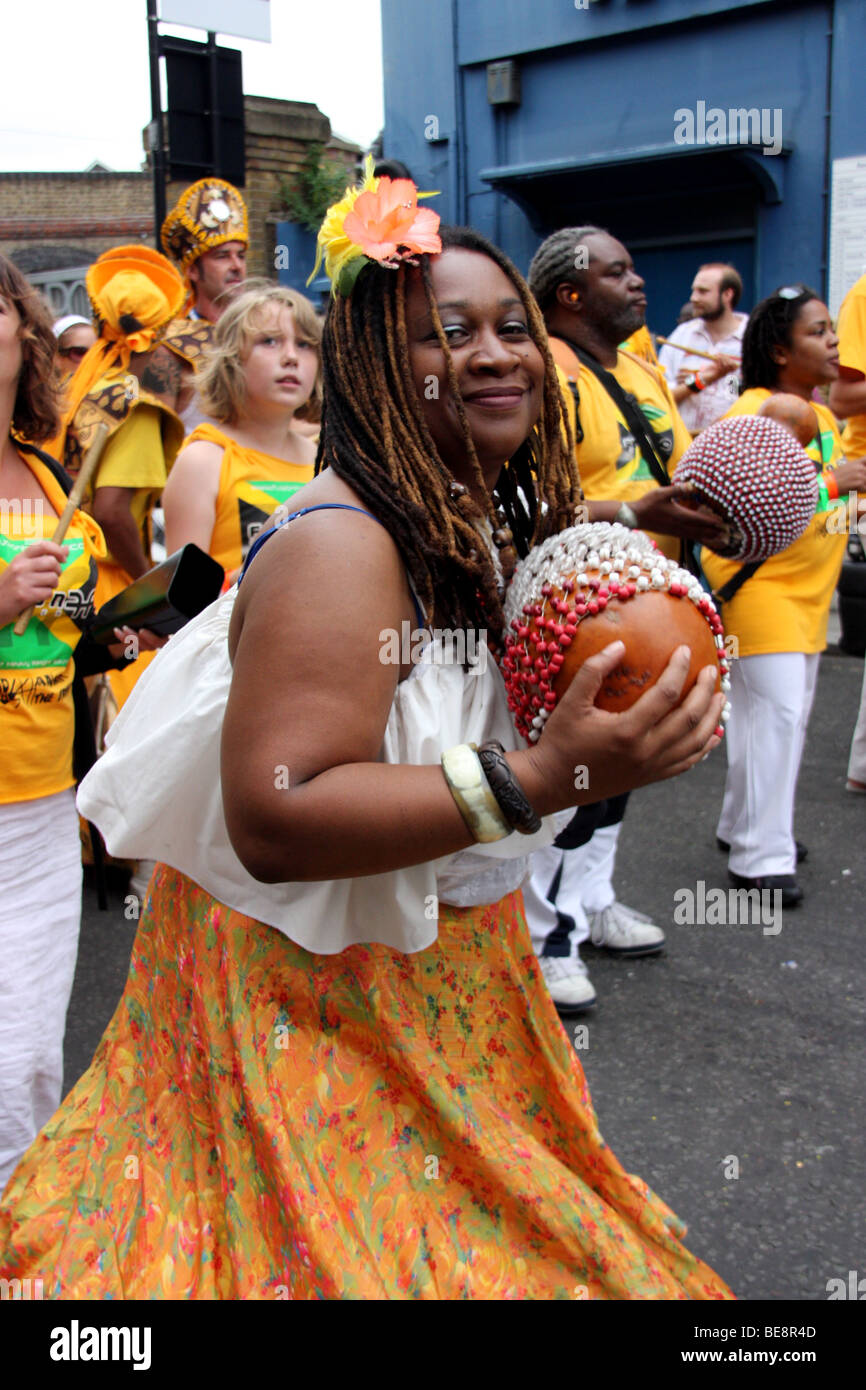 young woman from nothing hill carnival Stock Photo