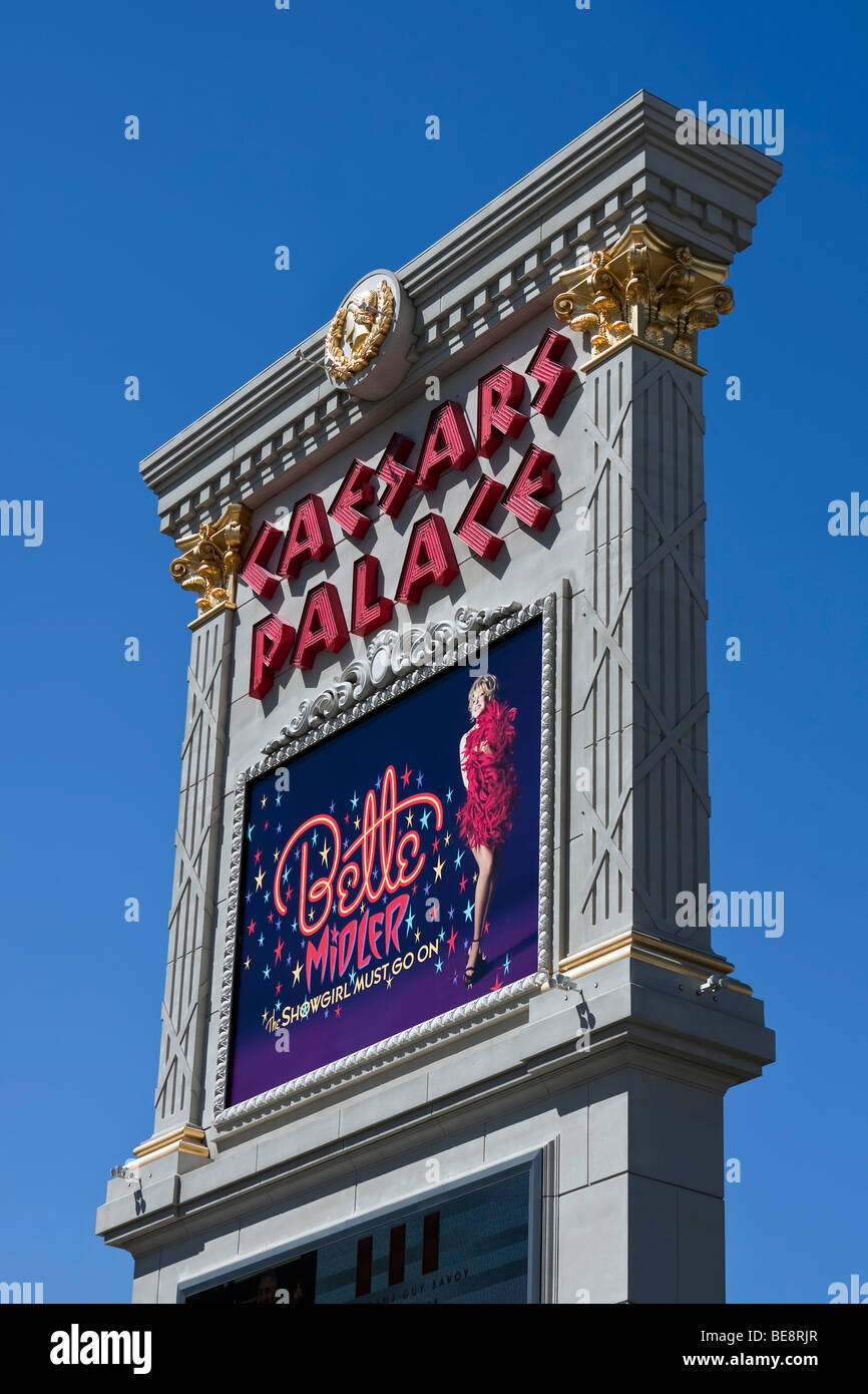 Billboard advertising the Caesars Palace Hotel in Las Vegas, Nevada, USA Stock Photo
