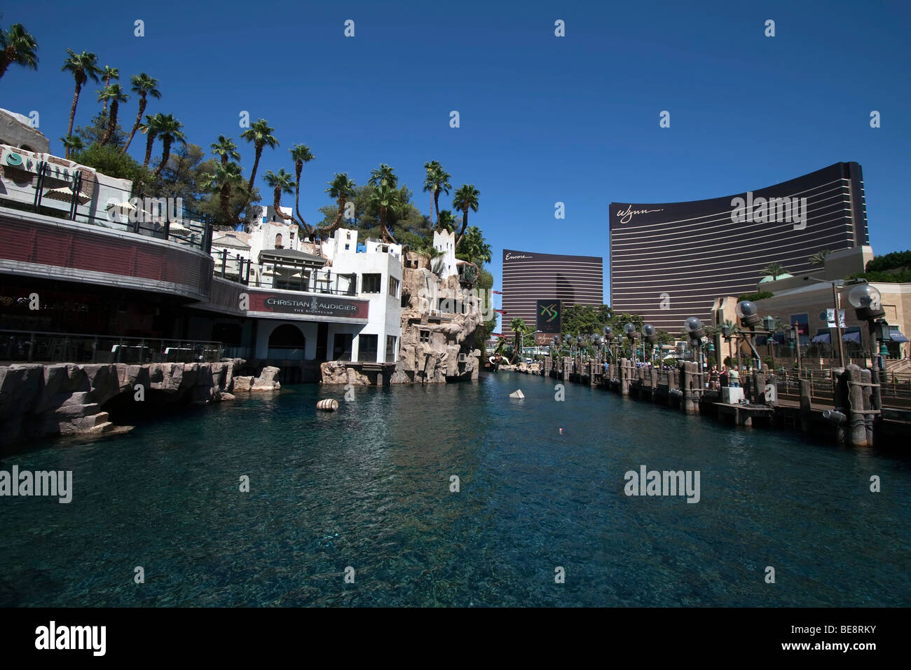 Artificial lake of the Treasure Island Hotel in Las Vegas, Nevada, USA Stock Photo