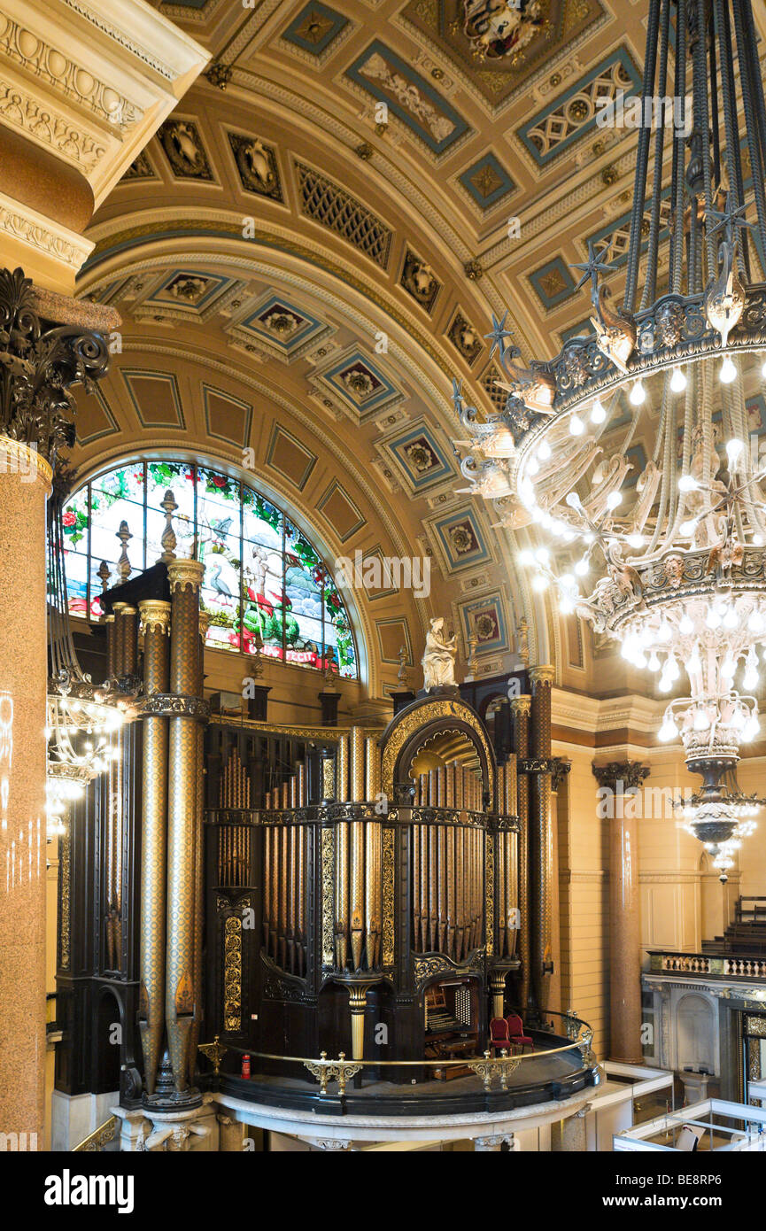 Willis Organ in the Great Hall, St George's Hall, Liverpool, Merseyside, England Stock Photo