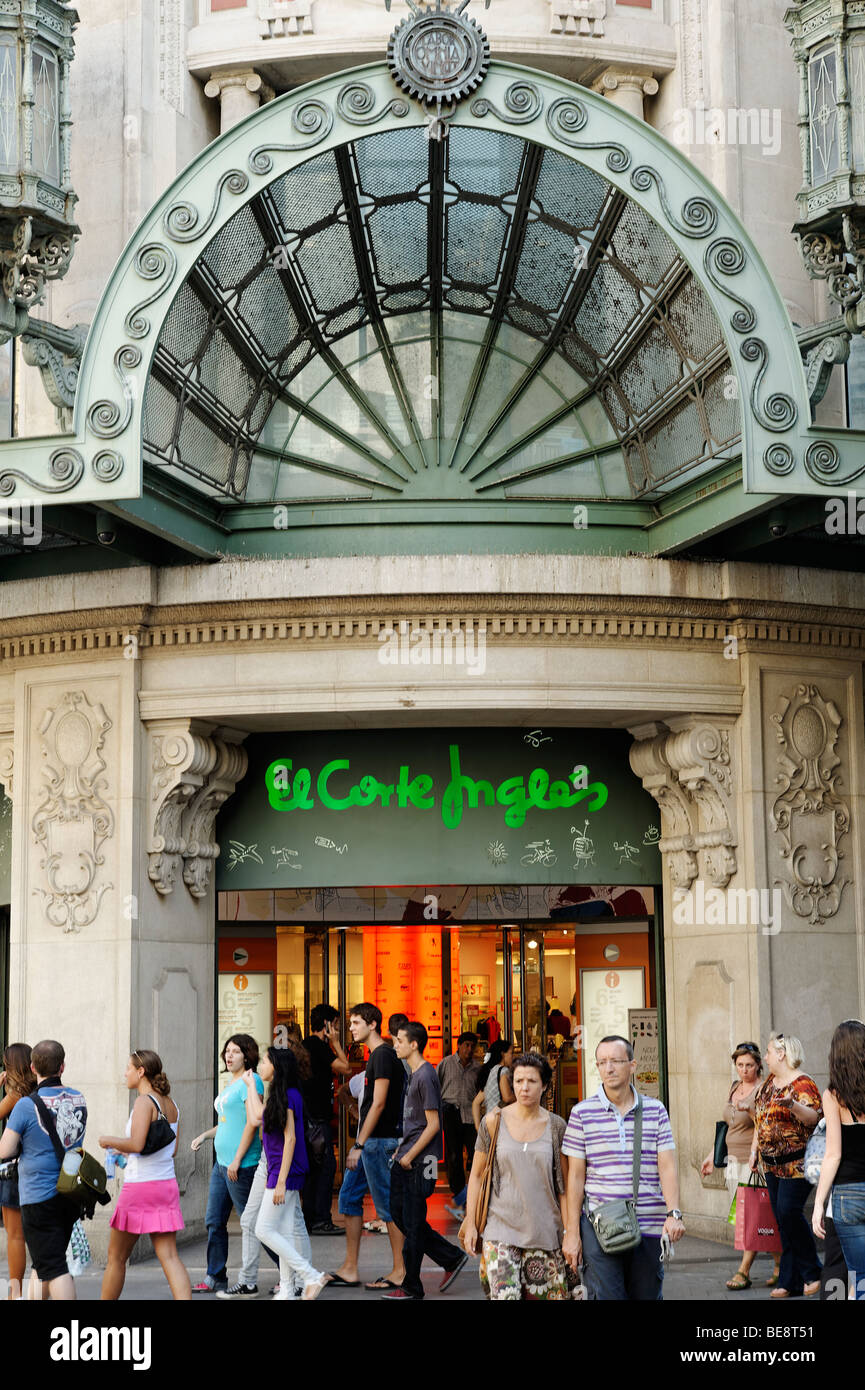 El Corte Ingles department store on Avinguda Portal de l'Angel. Barcelona.  Spain Stock Photo - Alamy