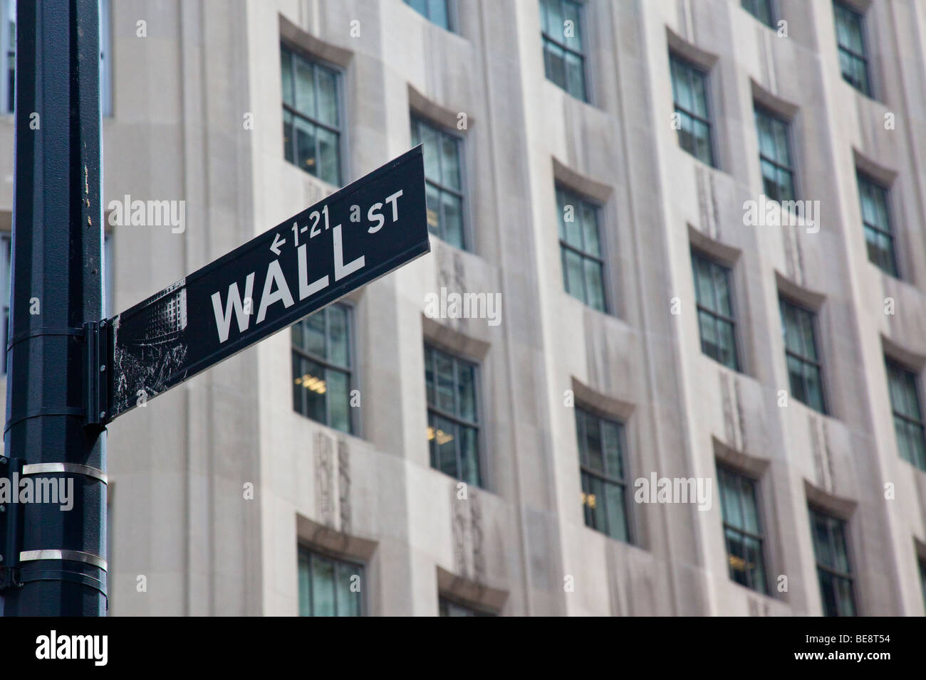 Wall Street Sign in Manhattan New York City Stock Photo
