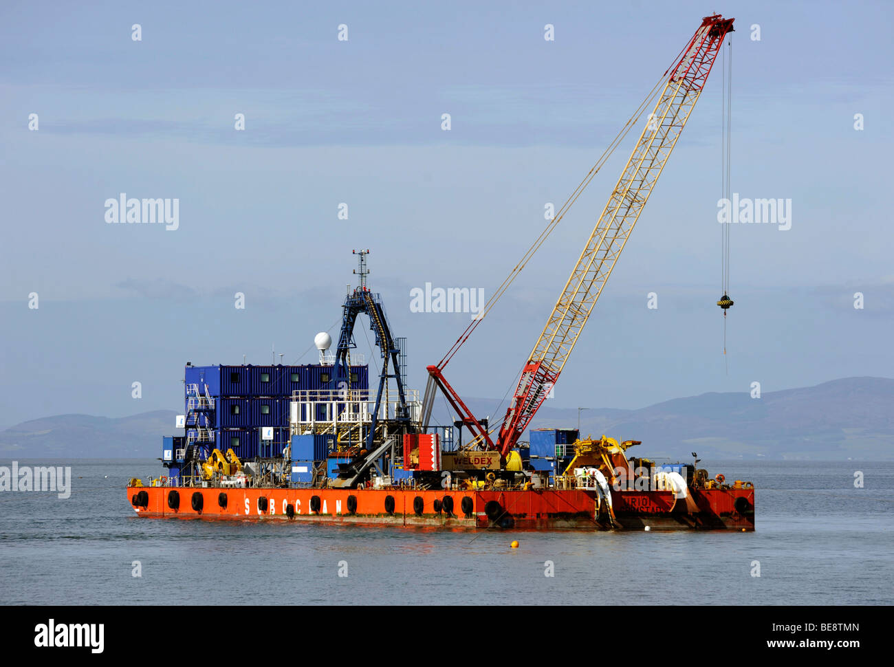 Construction of E on's Robin Rigg offshore windfarm in the Solway Firth ...