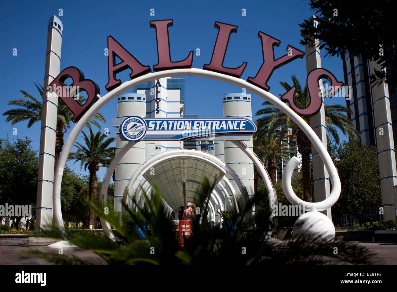 Ballys Hotel, entrance via escalator, Las Vegas, Nevada, USA Stock Photo