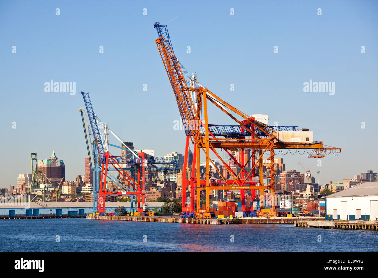 Cargo Cranes in Brooklyn New York Stock Photo