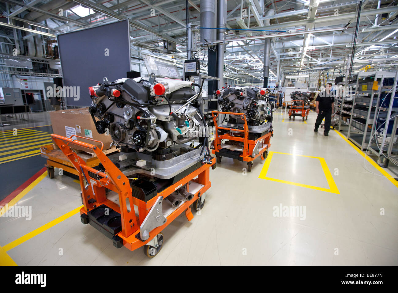 Production of Aston Martin V12 motors, Aston Martin engine plant in Cologne, Rhineland-Palatinate, Germany, Europe Stock Photo