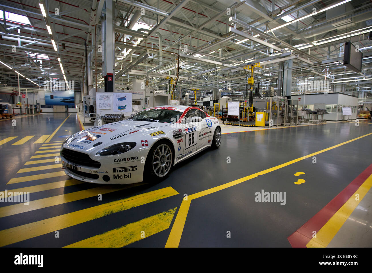 Aston Martin V8 Vantage racing version, Aston Martin engine plant in Cologne, Rhineland-Palatinate, Germany, Europe Stock Photo