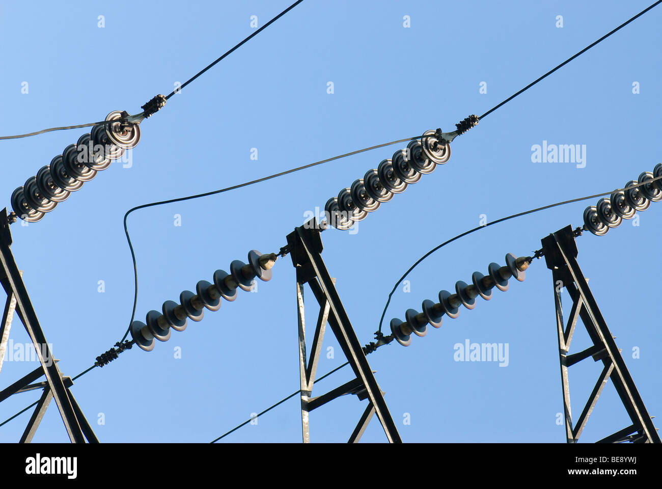 High voltage wires Stock Photo Alamy