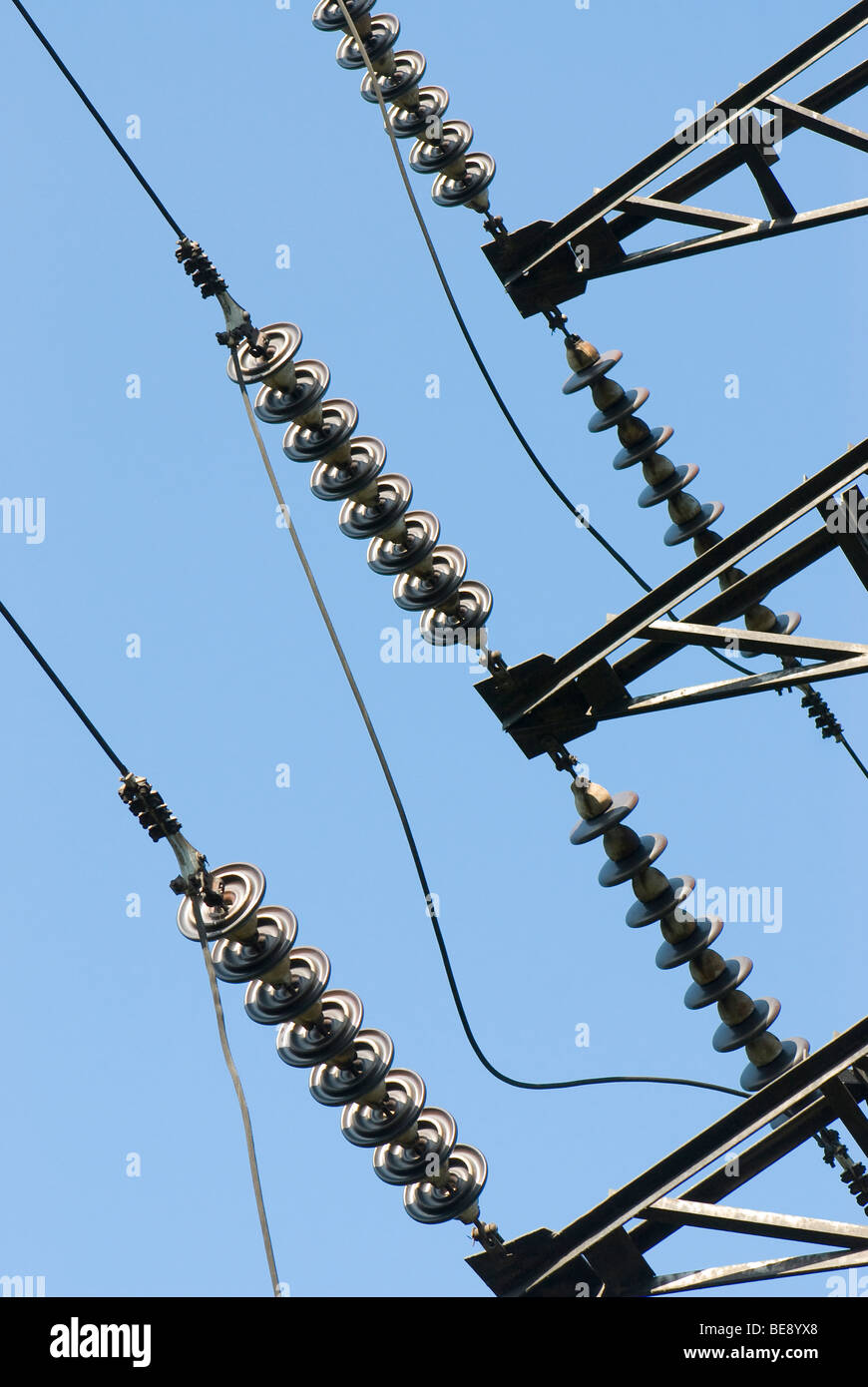 High voltage wires Stock Photo Alamy