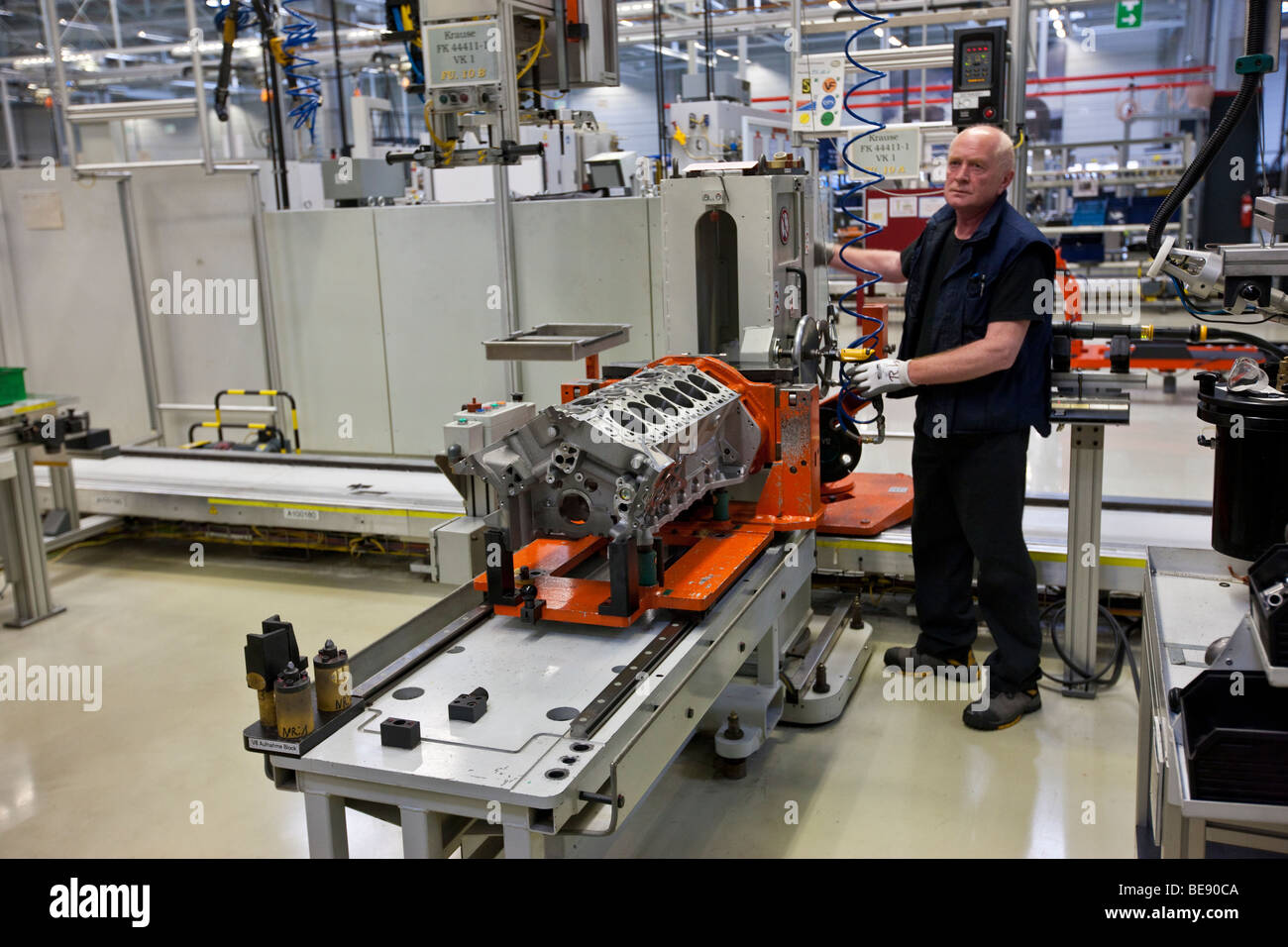 Production of Aston Martin V12 motors, Aston Martin engine plant in Cologne, Rhineland-Palatinate, Germany, Europe Stock Photo