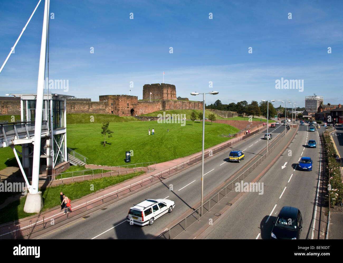 Most northern city Carlisle, looking from the Millennium Bridge Castle
