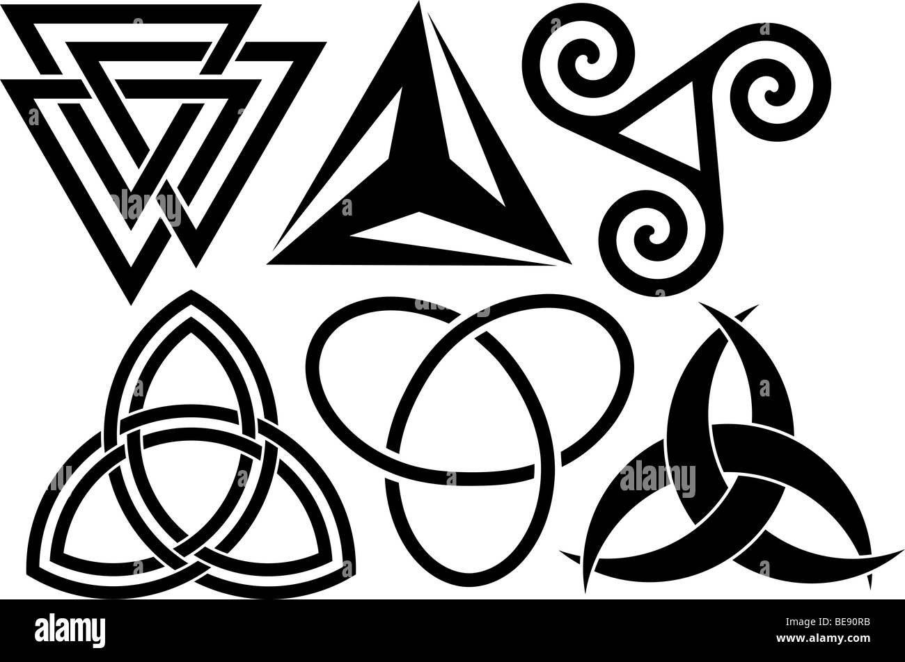 six triangular symbols Stock Photo