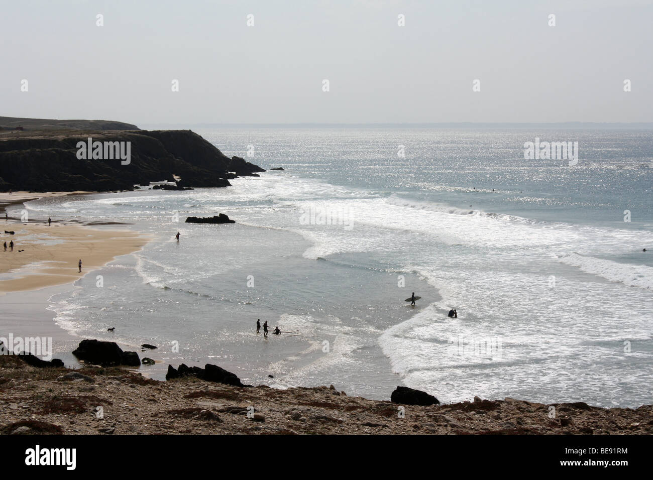 Surfers Quiberon peninsula Brittany France Stock Photo - Alamy