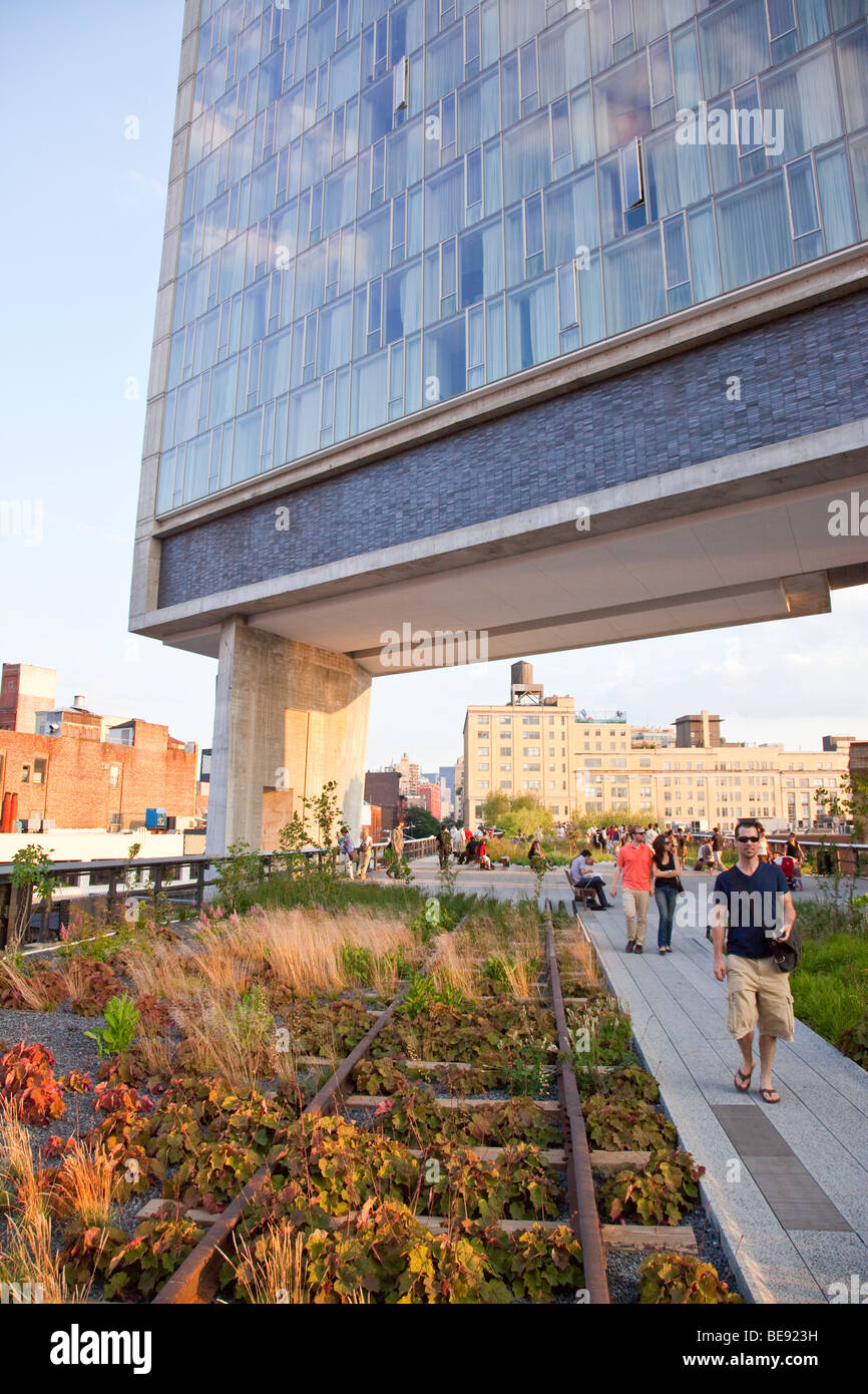 The Standard Hotel and the High Line in Manhattan in New York City