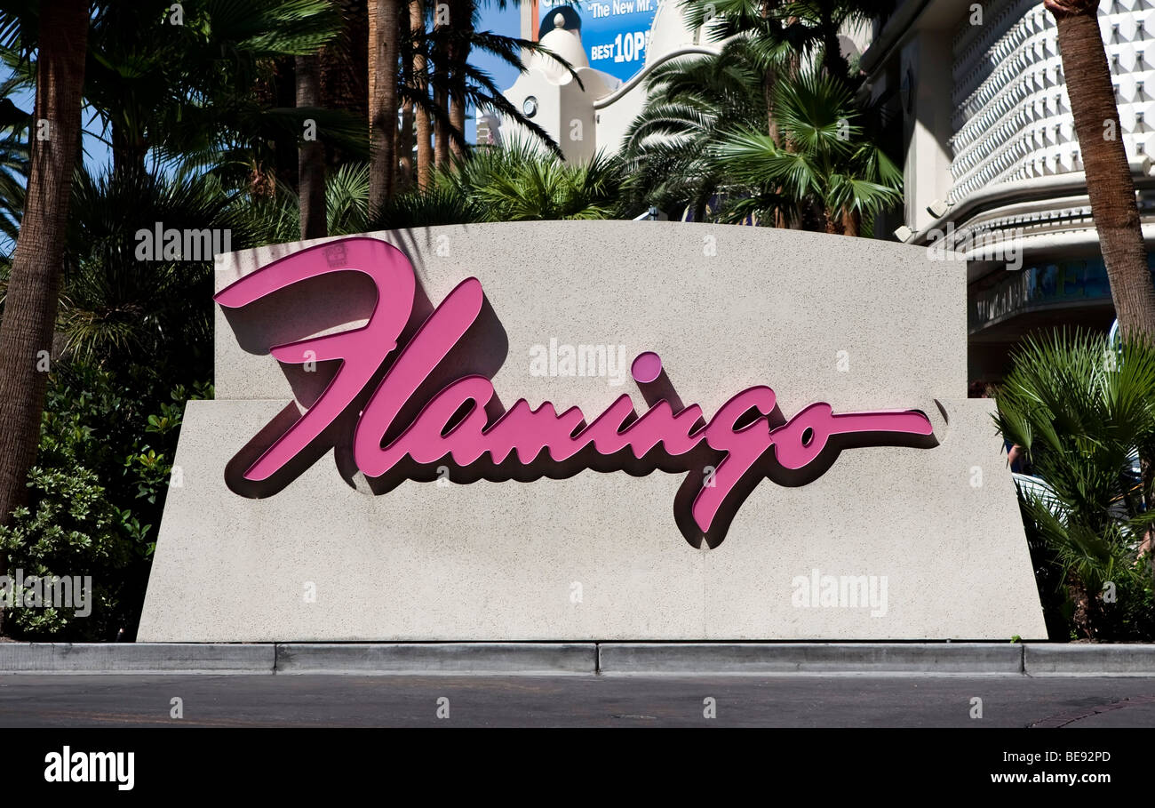 Advertisement of the Flamingo Hotel in Las Vegas, Nevada, USA Stock Photo