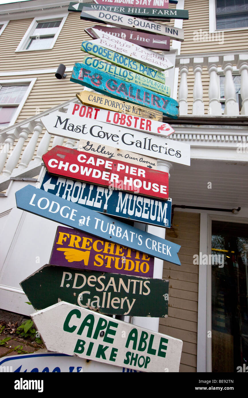 Local Business Signs in Kennebunkport Maine Stock Photo Alamy