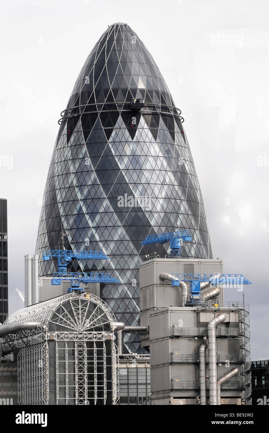 Swiss Re Tower, Downtown, London, England, United Kingdom, Europe Stock ...