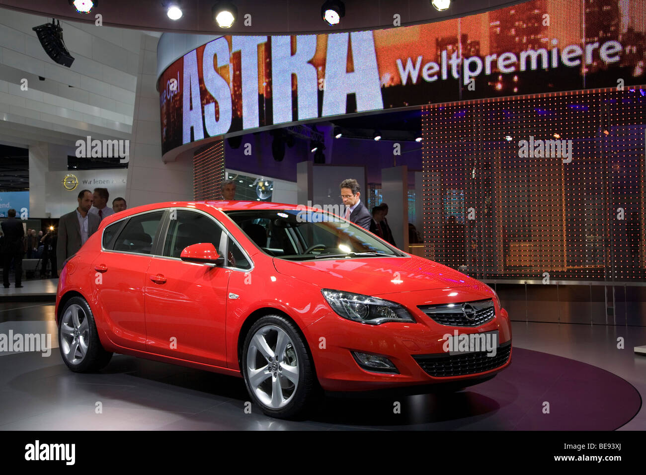 Opel Astra world premier at a European motor show. Stock Photo