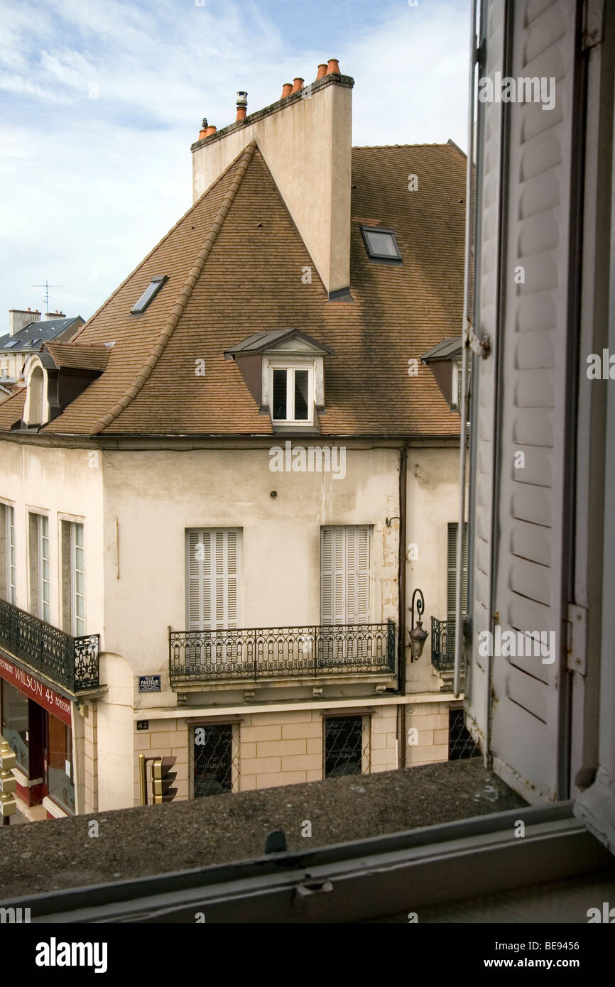 view from window, Rue Pasteur, Dijon, France Stock Photo