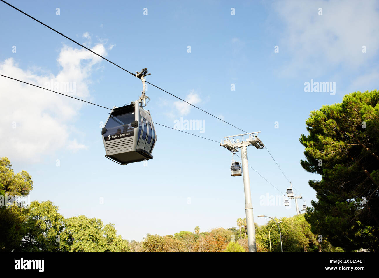 Telerific cable car ride. Montjuic park. Barcelona. Spain Stock Photo
