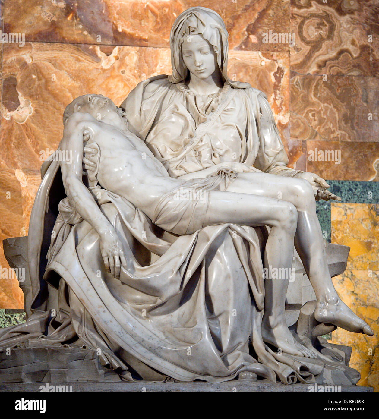 ITALY Lazio Rome Vatican City The Renaissance Pieta by Michelangelo in St Peter's Basilica. Mary holds Jesus after crucifixion Stock Photo