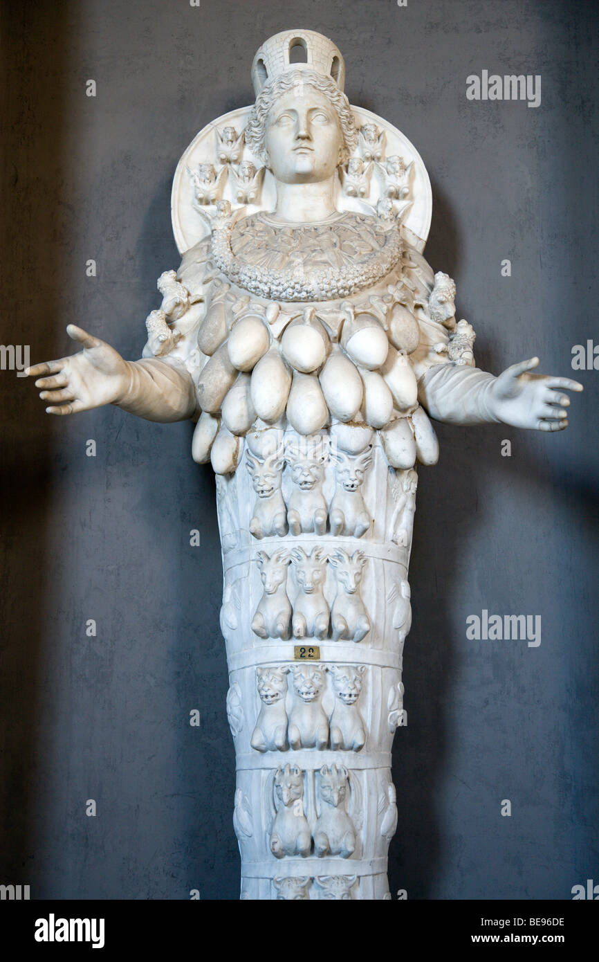 ITALY Lazio Rome Vatican City Museum Marble statue of the Roman goddess of fertility Artemis Stock Photo