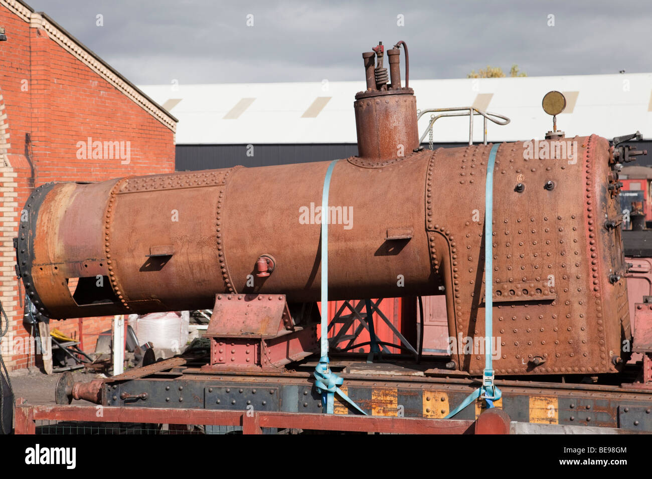 Locomotive steam boiler Stock Photo
