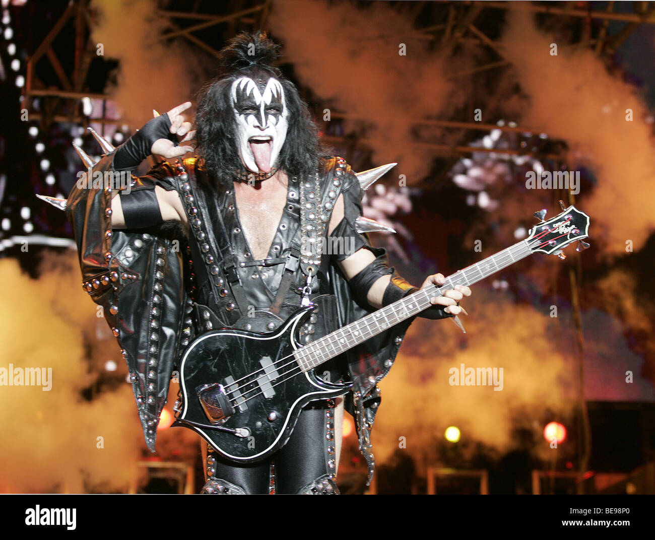 KISS - US rock group with Gene Simmons at the Rockin The Corps concert in 2005 Stock Photo