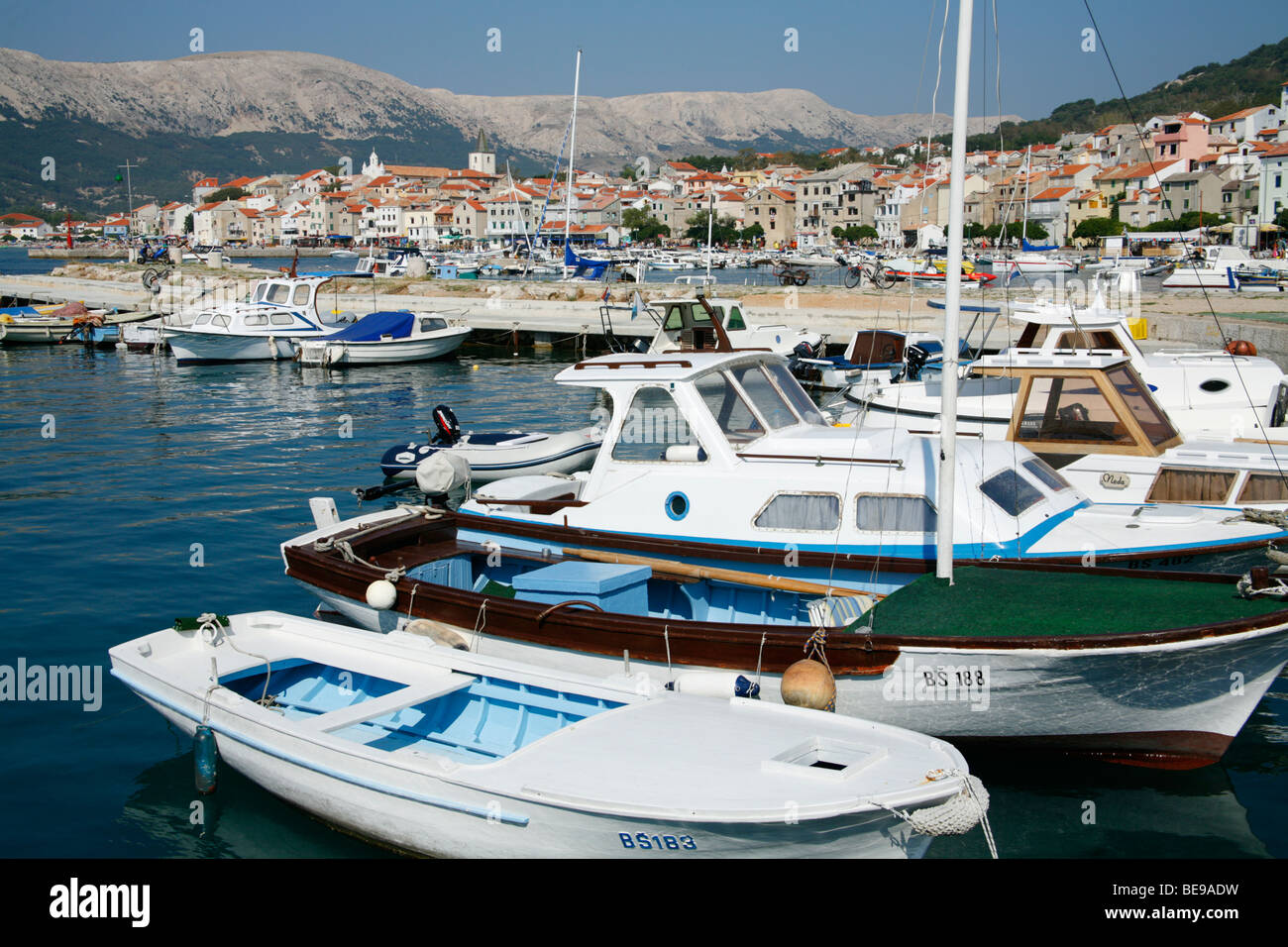 Croatia. Island Krk. Village Baška. Stock Photo